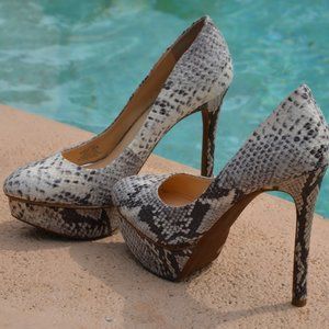JESSICA SIMPSON SNAKESKIN STILETTO PUMP